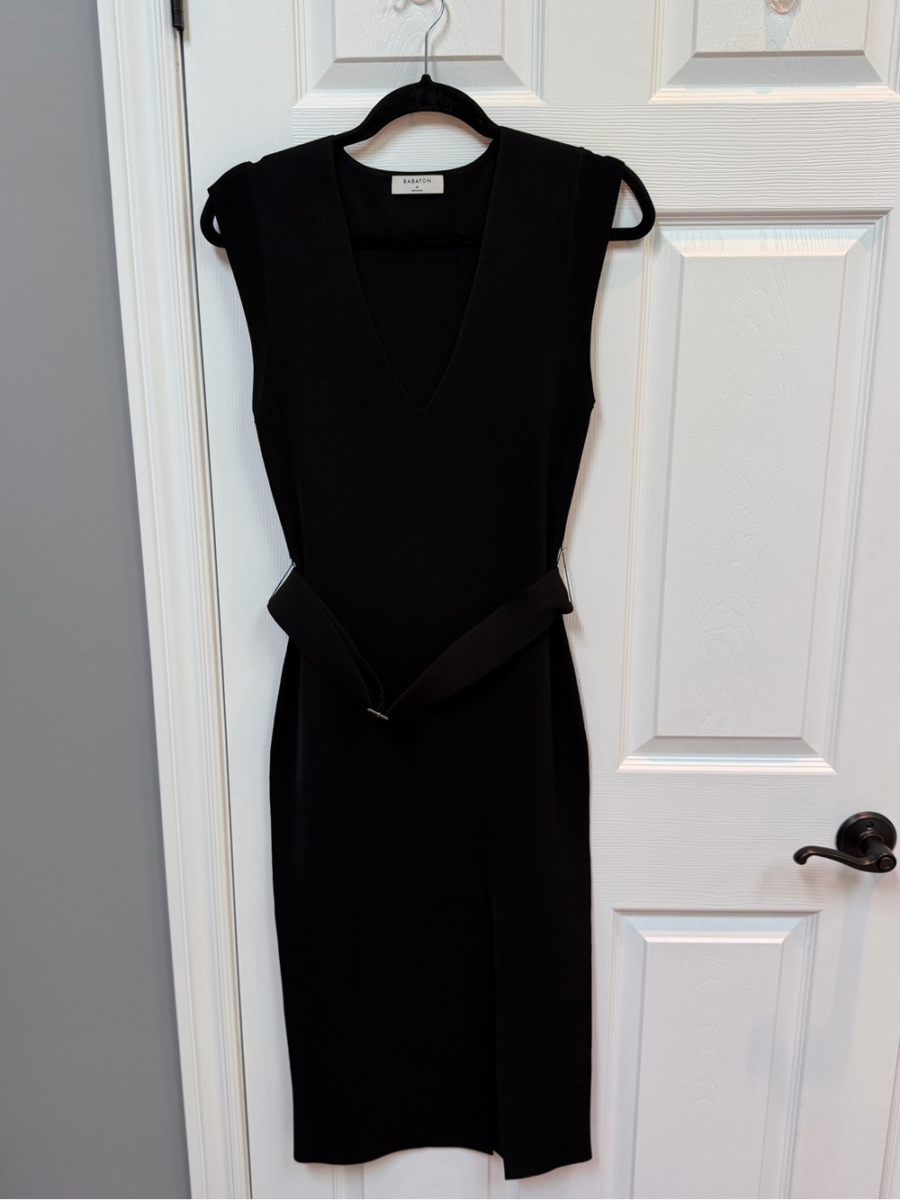 Babaton Black Midi Sheath Dress